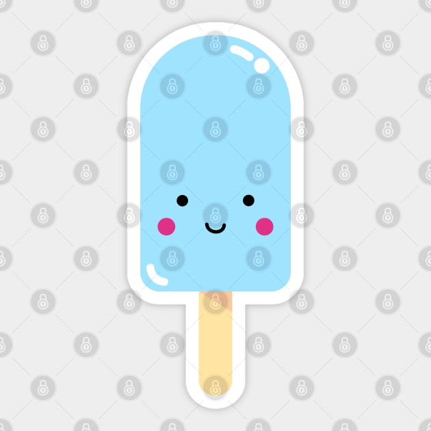 Blue Kawaii Ice Pop Sticker by designminds1